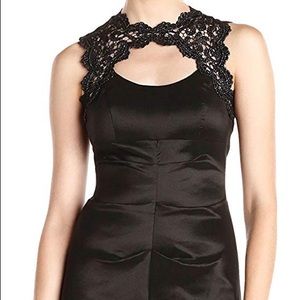 Ruched Gown with Lace Top and Cut Out